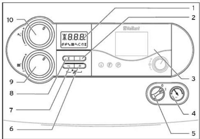 VAILLANT EcoCOMPACT VSC - Vue d'ensemble des éléments de commande - 3