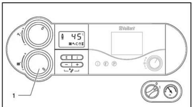 VAILLANT EcoCOMPACT VSC - Vorlauftemperatur einstellen (bei Einsatz eines Regelgerätes) - 1