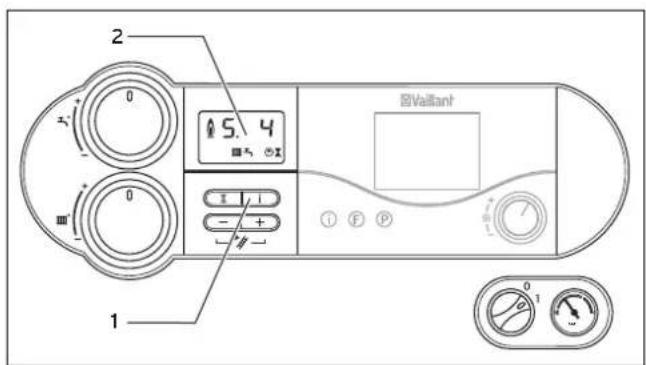 VAILLANT EcoCOMPACT VSC - Aanvoertemperatuur instellen (geen regeltoestel aangesloten) - 4
