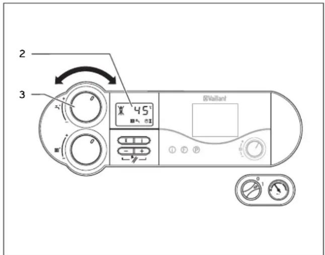 VAILLANT AtmoTEC proplus - Instelling van de warmwatertemperatuur - 1