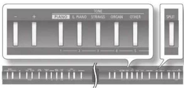ROLAND FP80 - 左側の鍵盤の音色を変える - 1