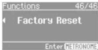 ROLAND FP80 - [SLOW/FAST] ムローを押て、「Factory Reset」を選む。 - 1