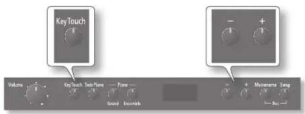 ROLAND F120 - Régler la sensibilité du clavier (key touch) - 1