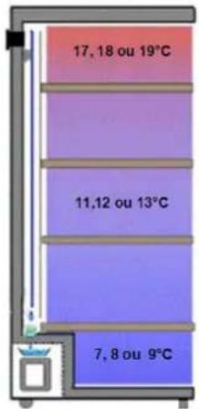 AVINTAGE DV315AGN42 - DIAGRAM OF THE VARIOUS TEMPERATURE LEVELS IN YOUR WINE CELLAR (DEPENDING ON THE SETTING) - 1