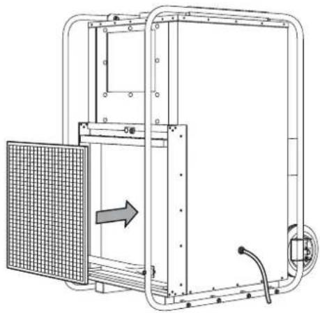 TROTEC TTK 1500 - Messa in funzione Inserimento del filtro dell'aria - 1