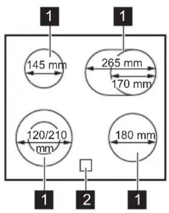 Leonard LES6060F - Cooking surface layout - 1