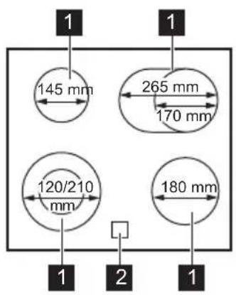 Leonard LES6061F - Cooking surface layout - 1