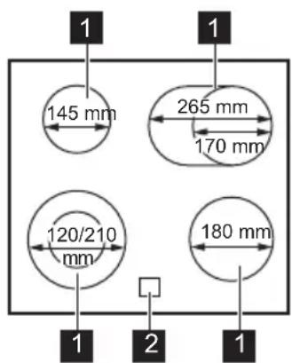 Leonard LES6061F - Indeling kookplaat - 1