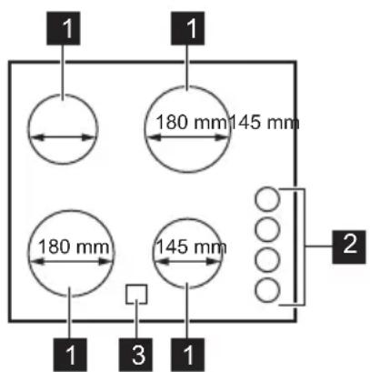 Leonard LAS6100F - Indeling kookplaat - 1