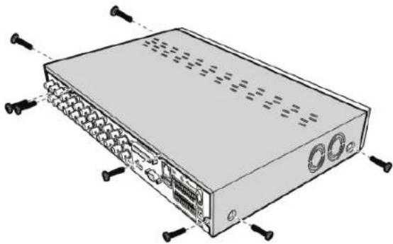 KONIG SECDVR416 - Installation du disque dur à l'intérieur de l'enregistreur numérique : - 1