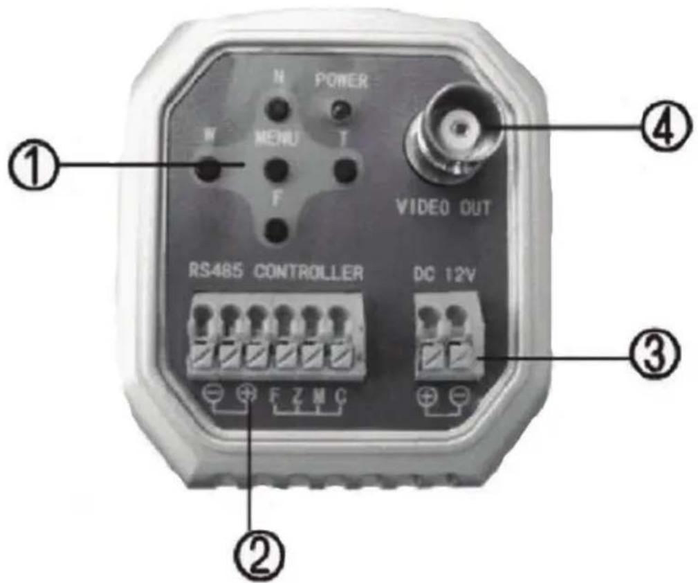 KONIG SECCAM800 - Descrizione retro della telecamera: - 1