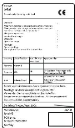 Jøtul I 400 - Innehalsforteckning - 1