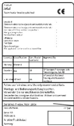 Jøtul F 500 - Handbuch zur allgemeinen Verwendung und Wartung - 1