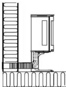 Jøtul F 371 - A través de una pared exterior - 1