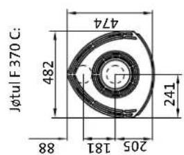 Jøtul F 379 - Requirements for protection of wooden flooring beneath the fireplace - 7