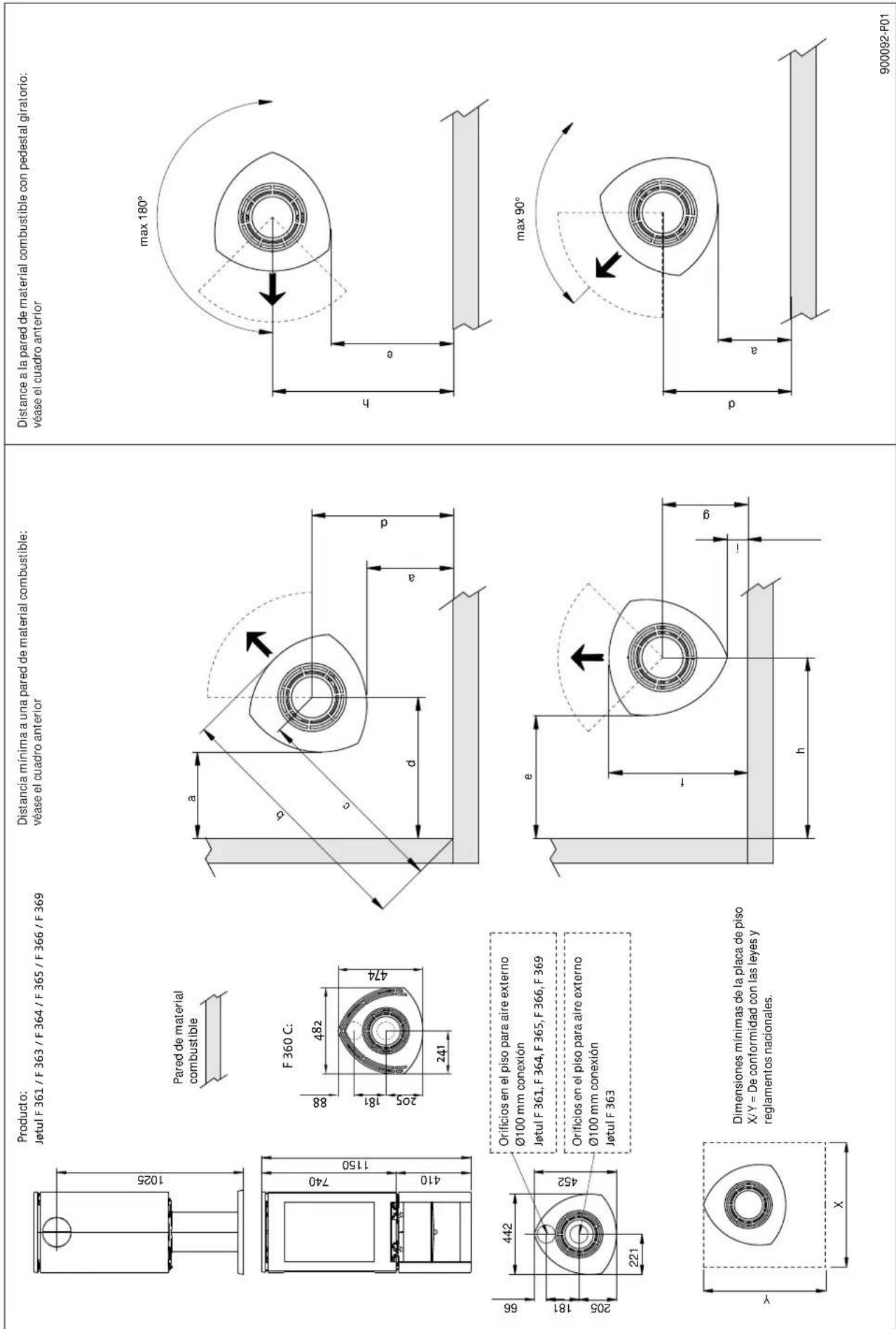 Jøtul F 360 - Anclaje, base - 1