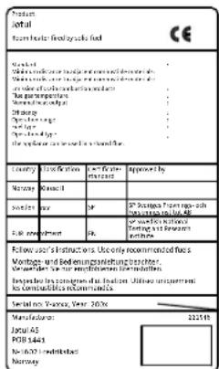 Jøtul F 270 - Installation manual with technical data - 1