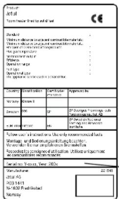 Jøtul F 361 - Table of contents - 1