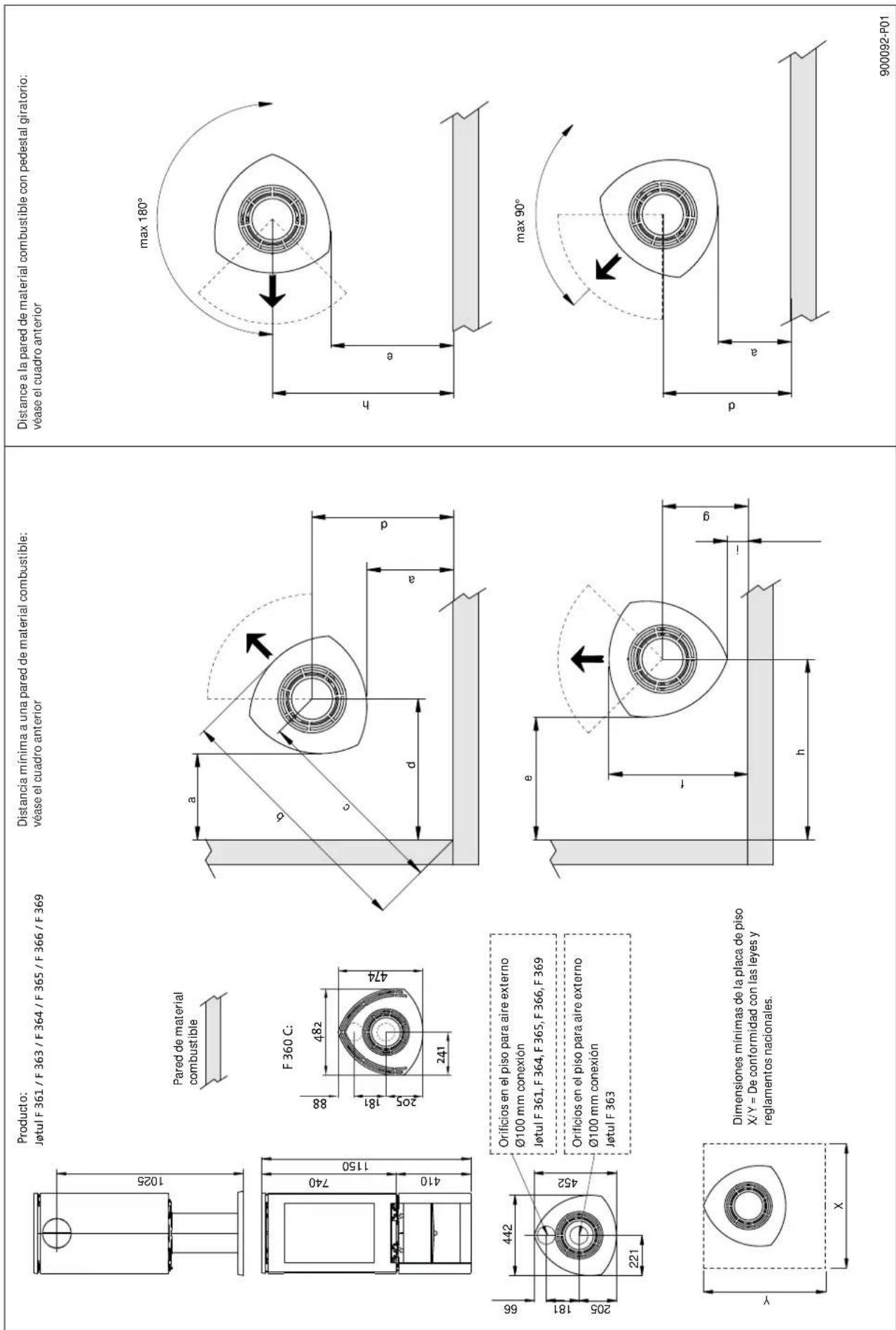 Jøtul F 361 - Anclaje, base - 1