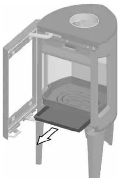 Jøtul F 163 C - De as verwijderen - 2