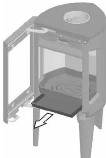 Jøtul F 163 C - Ash removal - 2