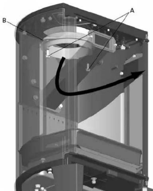 Jøtul F 163 C - Fitting the flue pipe with the rear outlet - 2