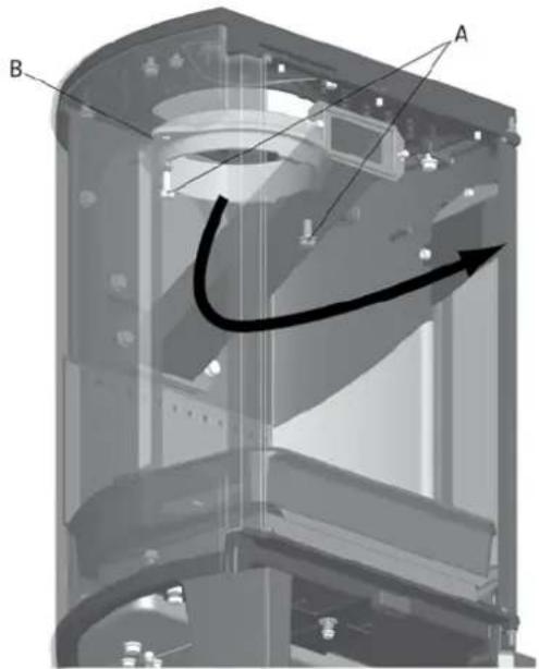 Jøtul F 163 C - Installare la canna fumaria nell'uscita fumi posteriori - 2