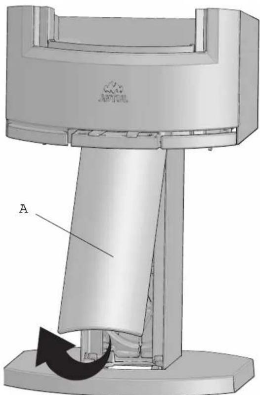 Jøtul F 137 - Raccordement de l'air extérieur à travers l'aération arrière du piédestal - 2
