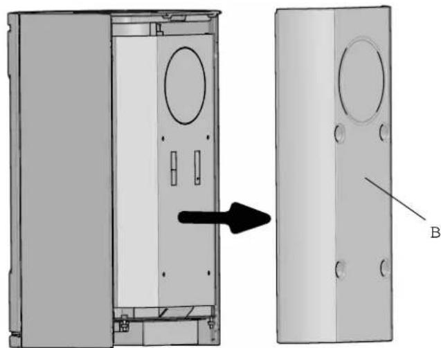 Jøtul F 137 - Fitting a fl ue pipe with a rear outlet - 3