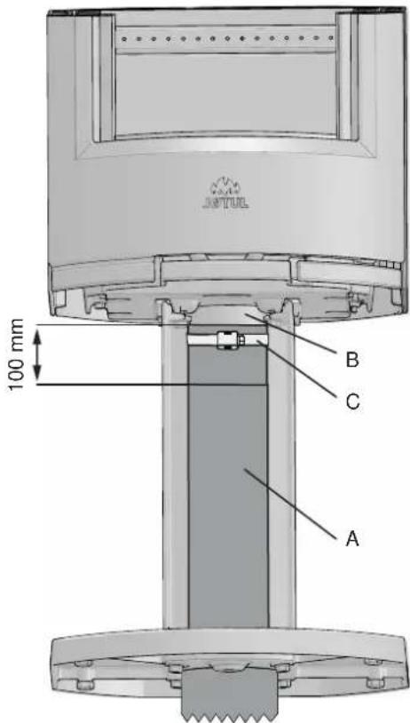 Jøtul F 137 - Externe luchtaansluiting via de basis van het voetstuk - 1