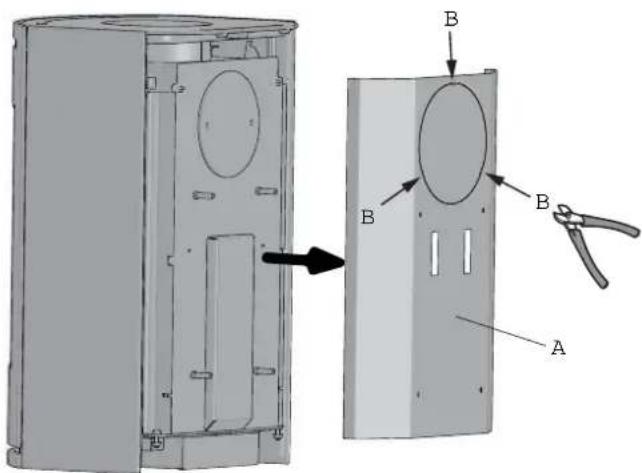 Jøtul F 137 - Fitting a fl ue pipe with a rear outlet - 4