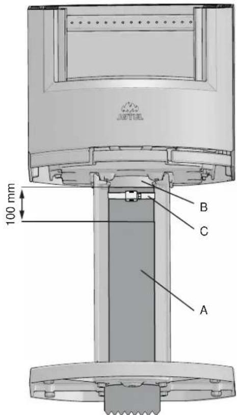 Jøtul F 137 - Outside air connection through the base of the pedestal - 1