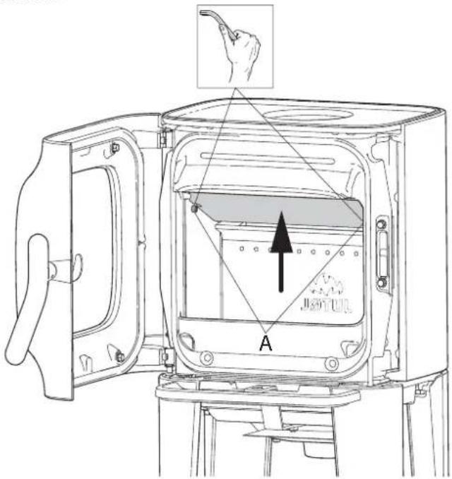 Jøtul F 105 R - Rauchgasrohr bei Abzug an der Rückseite anbringen - 1