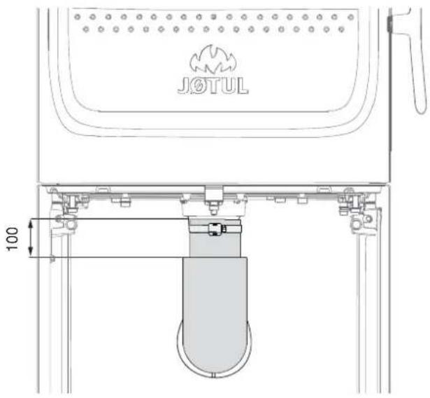 Jøtul F 105 R - Raccordement de l'air extérieur à travers le socle - 1