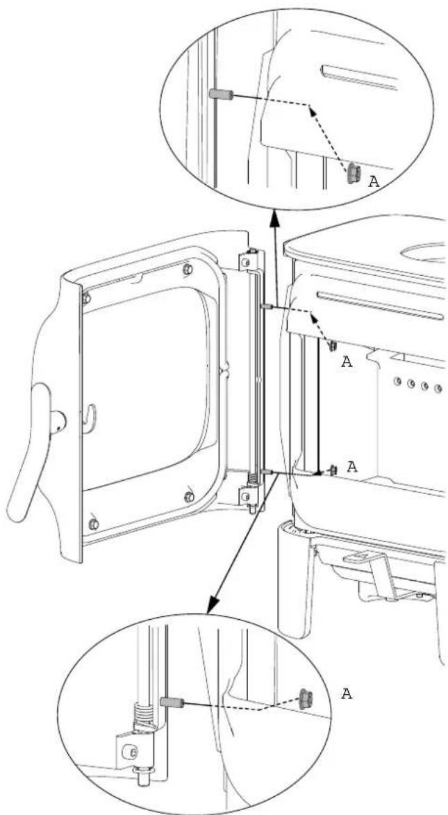 Jøtul F 105 R - Sostituzione del vetro e delle guarnizioni nella porta - 2