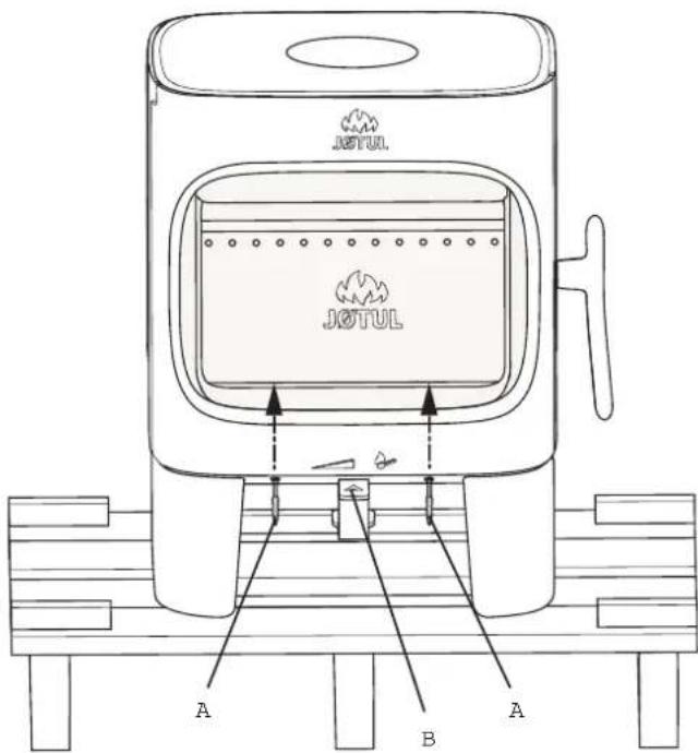 Jøtul F 105 R - Voorbereidingen voor de Jcotul F 105 SL met korte poten - 1