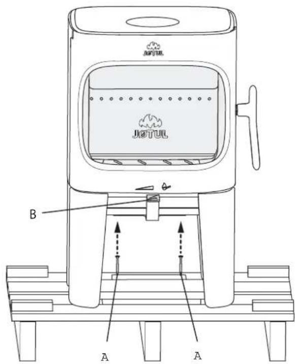 Jøtul F 105 R - Vorbereitungen für Jøtul F 105 mit langen Beinen - 1