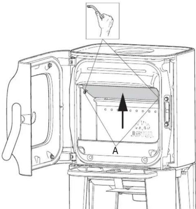 Jøtul F 105 R - Inserimento di un condotto con uno scarico posteriori - 1