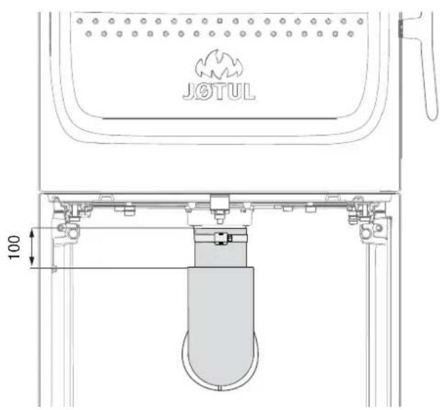 Jøtul F 105 R - External lucchaansluiting via de basis Via een acheteruitlaat - 1