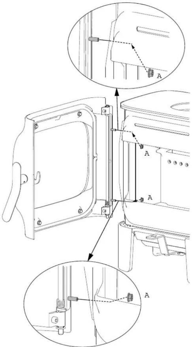Jøtul F 105 R - Glas en pakking in de deur verrangen - 2