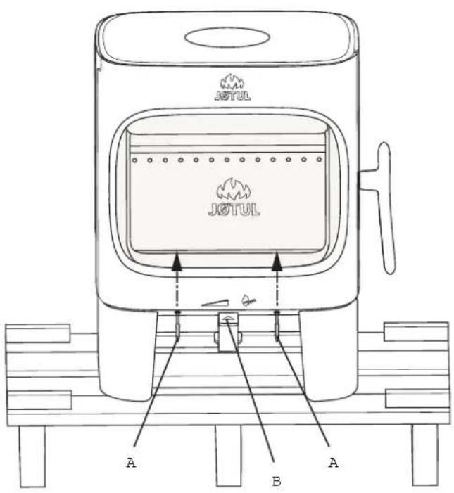 Jøtul F 105 R - Vorbereitungen für Jøtul F 105 SL (mit kurzen Beinen) - 1