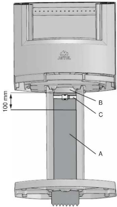 Jøtul F 134 - Outside air connection through the base of the pedestal - 1