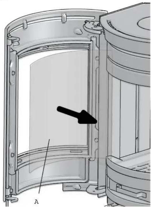 Jøtul F 134 - Replacing glass and gaskets in the door - 2
