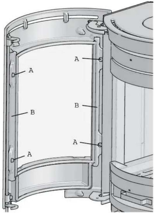 Jøtul F 135 - Glas en pakking in de deur verwangen - 1