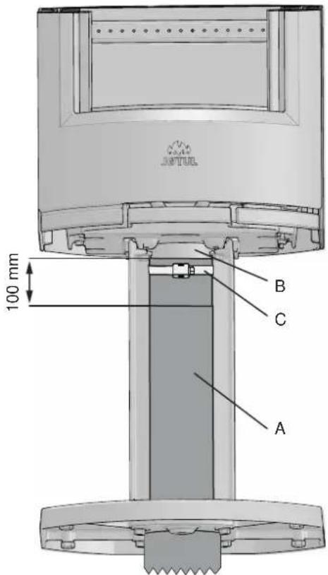 Jøtul F 135 - External luchtansluiting via de basis van het voetstuk - 1