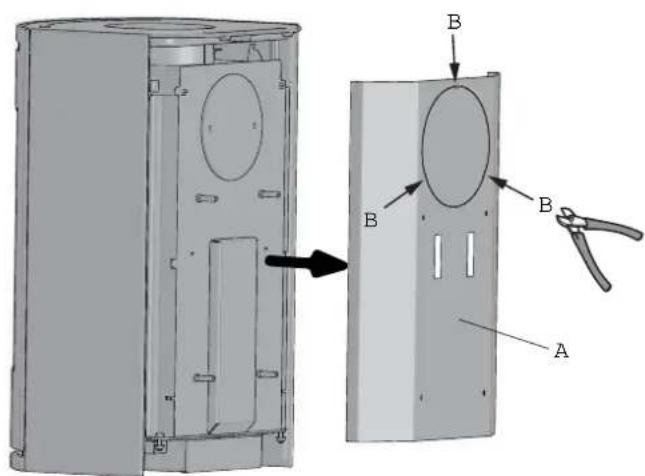 Jøtul F 135 - Fitting a flue pipe with a rear outlet - 4