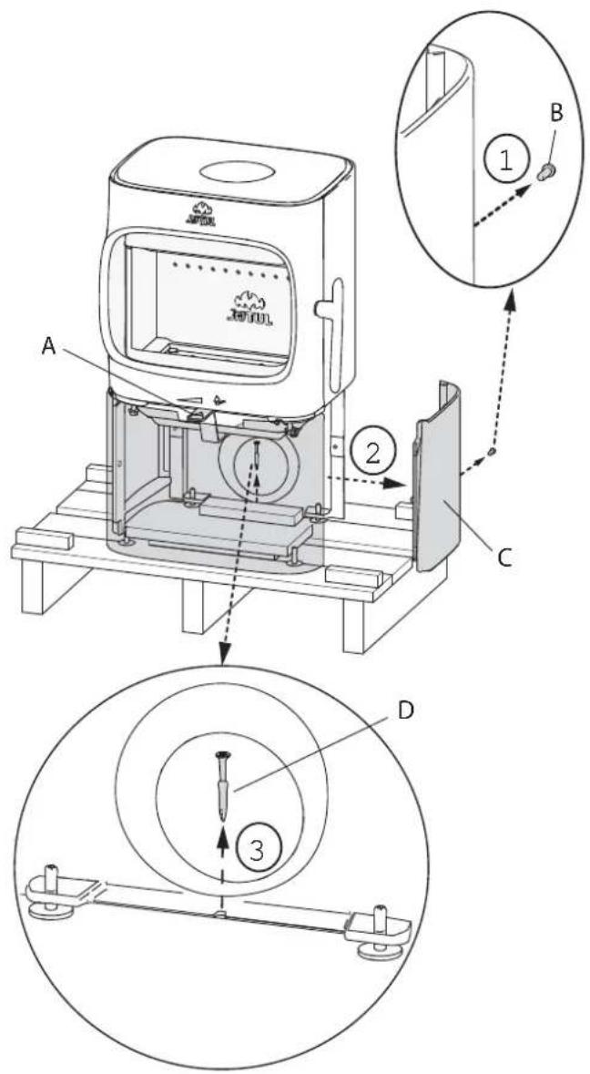Jøtul F 105 SL - Vorbereitungen für Jøtul F 105 mit Sockel - 1