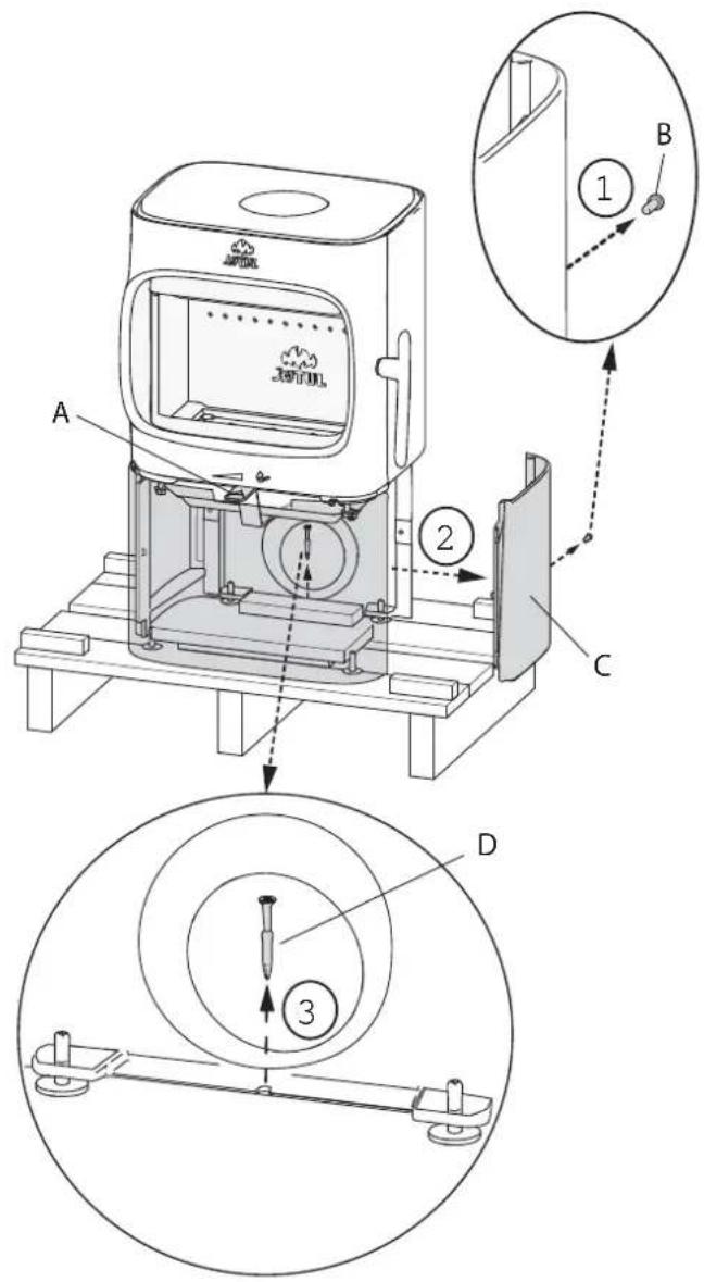 Jøtul F 105 SL - Préparatifs pour Jøtul F 105 avec socle - 1