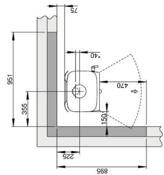 Jøtul F 105 SL - Exigences relatives à la protection d'un revêtement de sol combustible devant le poêle - 13