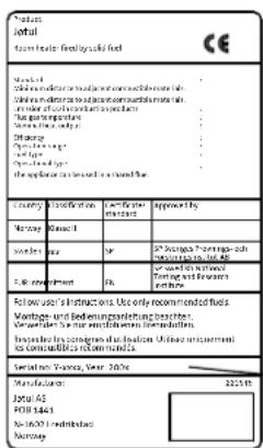 Jøtul F 118 - Manual de instalación con información技术水平 - 1